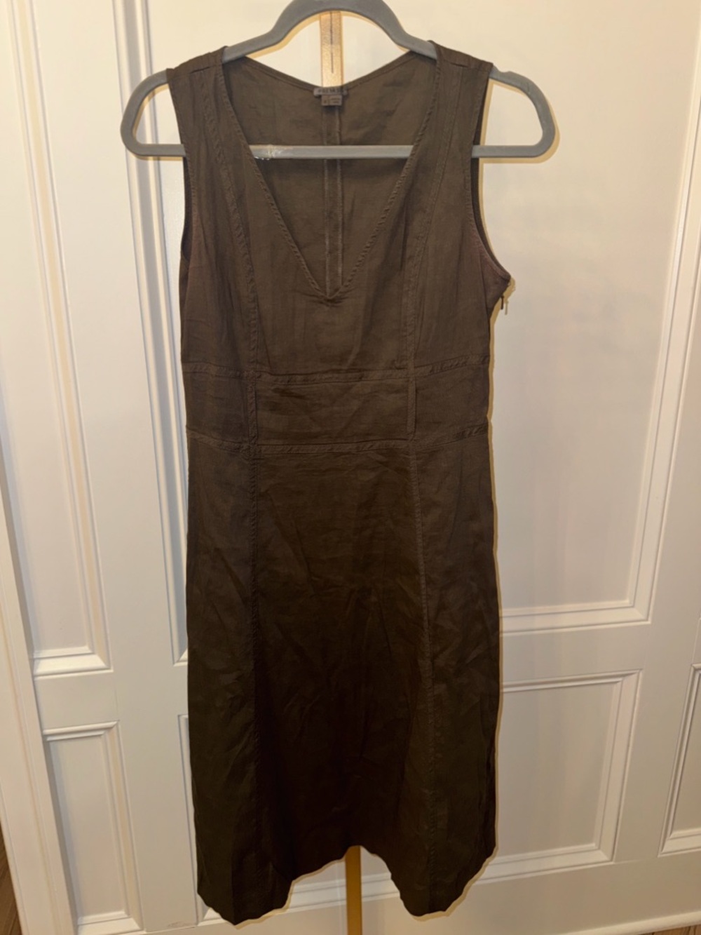 Premise Womens Dresses Size 4 Linen Blend Pockets Maxi Army Green